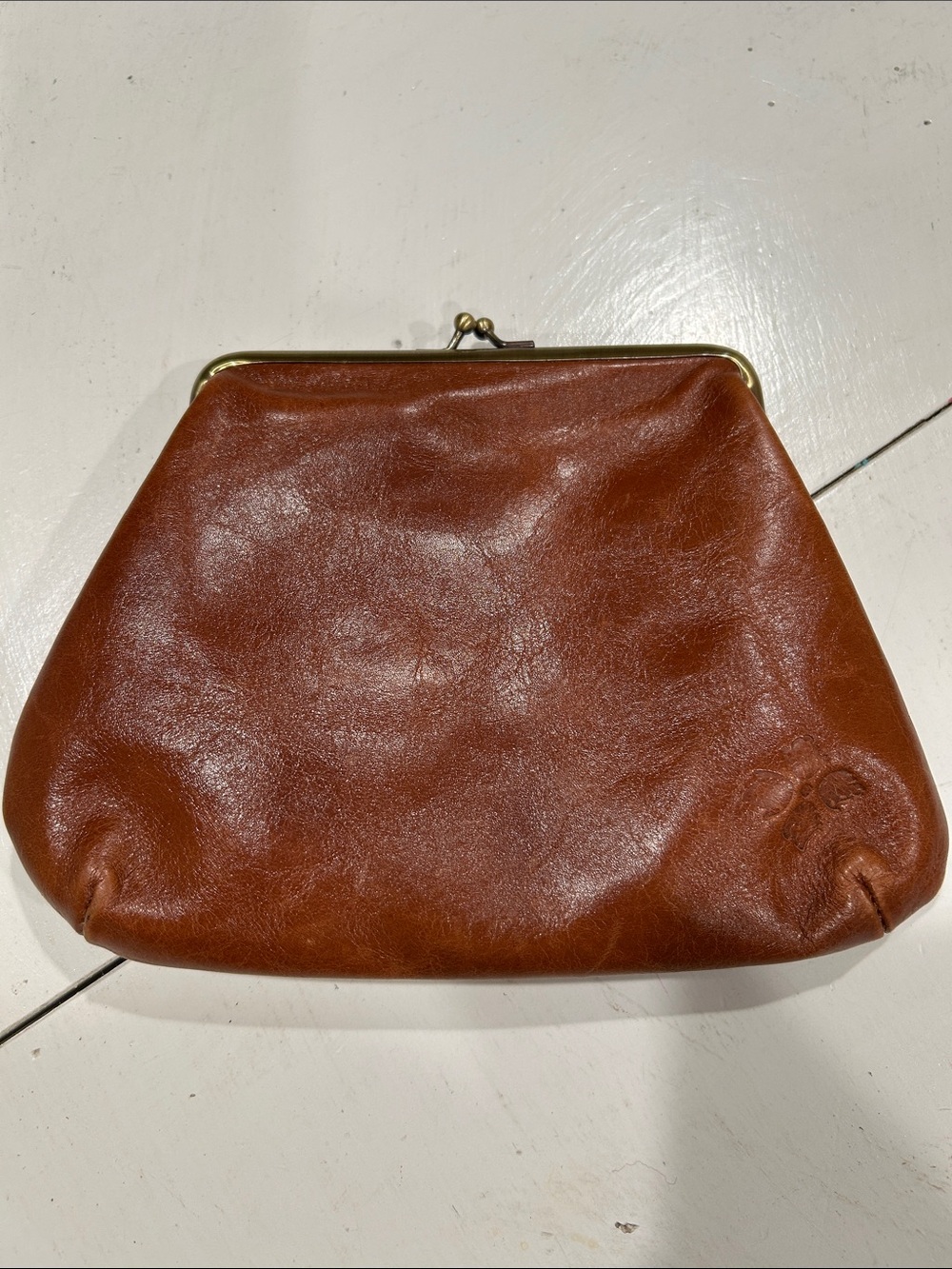Genuine Leather Clutch, Kiss-Lock